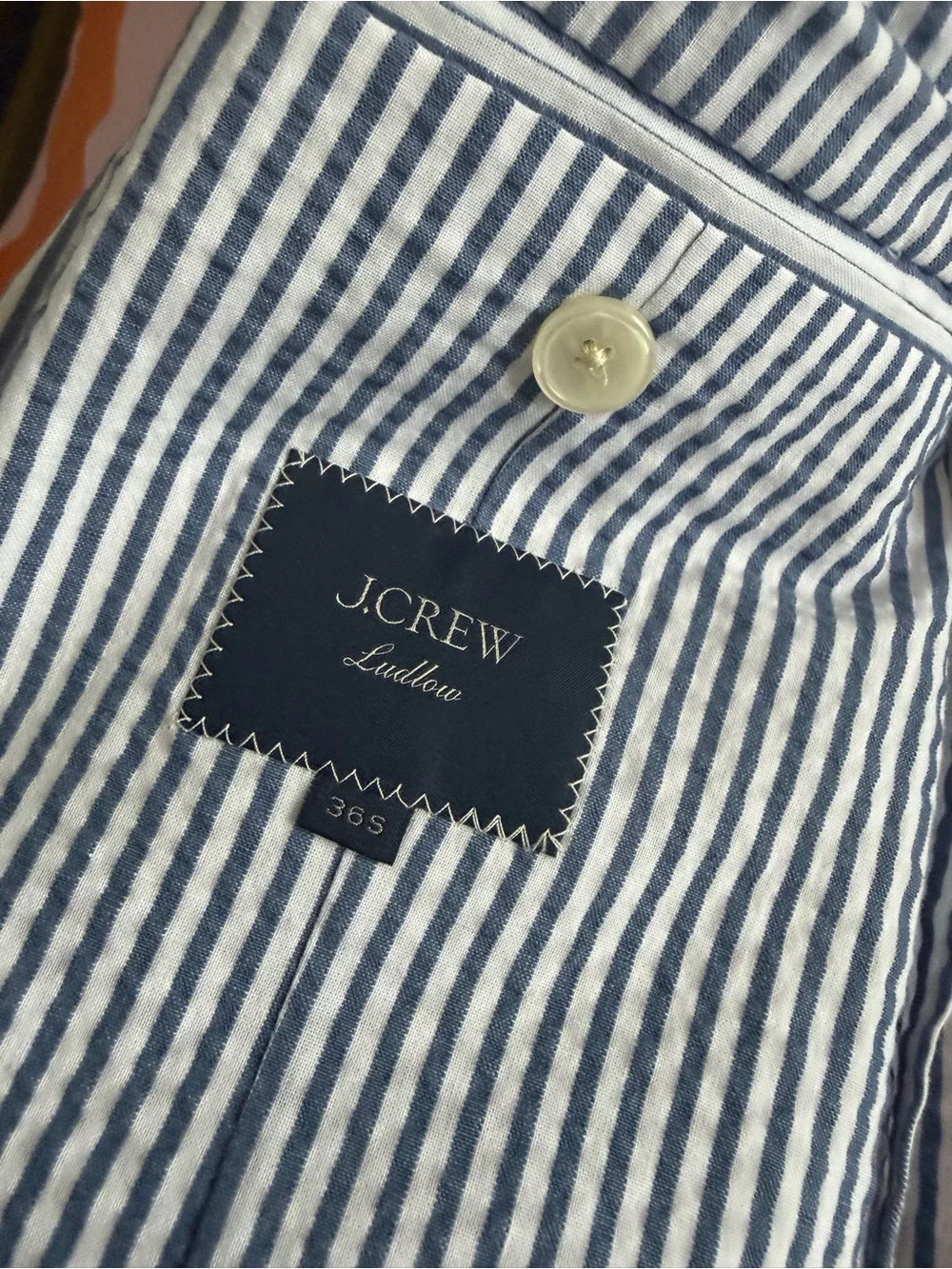 J. Crew Ludlow Seersucker Suit 36s pants 31x28